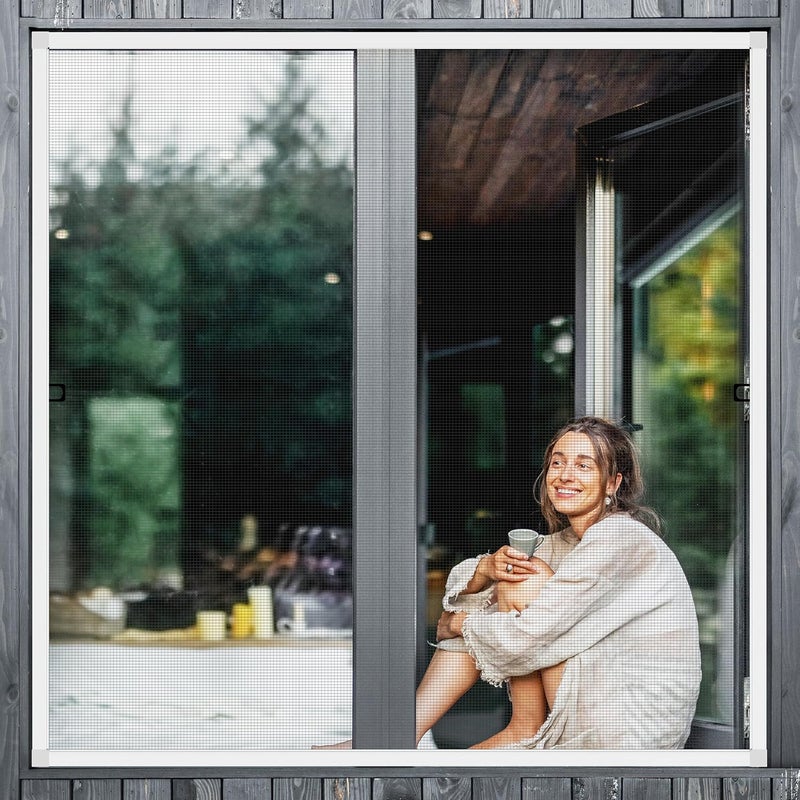augblinds Window Screen Frame Kit, 5/16 Inch x 3/5 Inch x 46 Inch, Makes One Complete Screen 46" x 46" Or Smaller, Includes Premium Screen Mesh, 4 Heavy Duty Corners & Durable Spline, 1 Set, White - Image 2